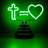 Kreuz = Herz aus Neonleuchten